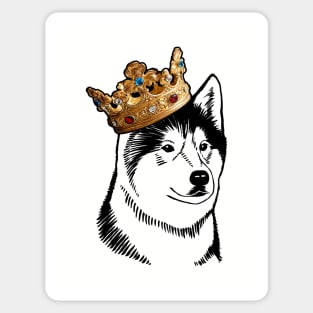 Alaskan Malamute Dog King Queen Wearing Crown Sticker